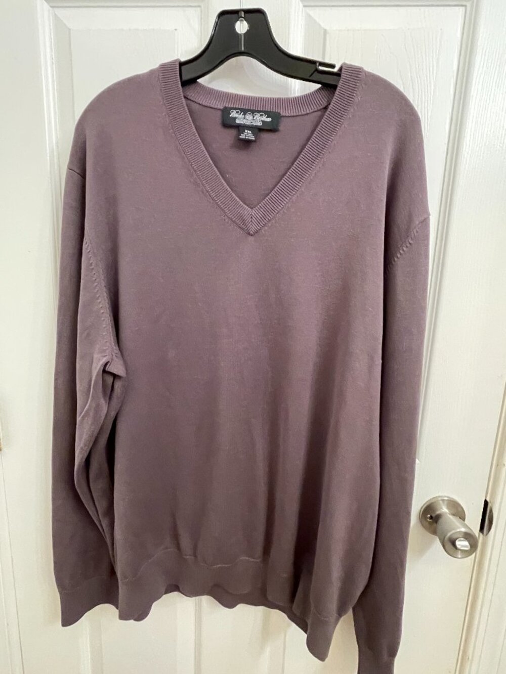 Brooks Brothers Country Club XXL Gray Silk Cotton V-Neck Sweater
